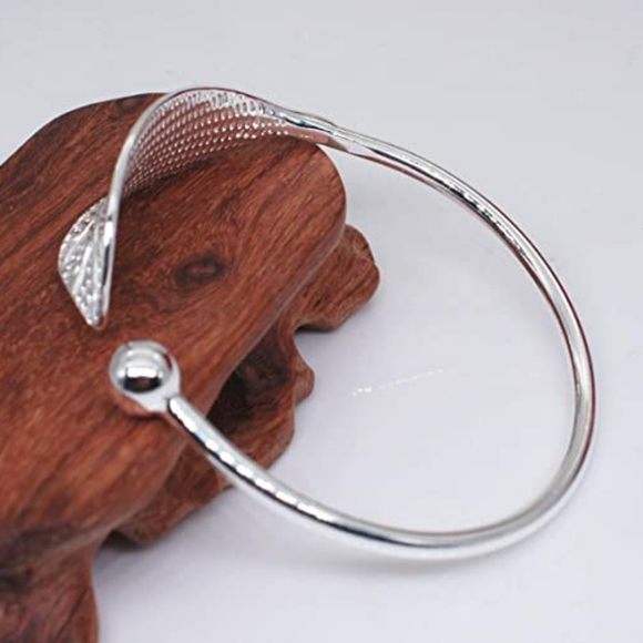 925 Sterling Silver Leaf Feather Bracelets - Picture 3 of 3